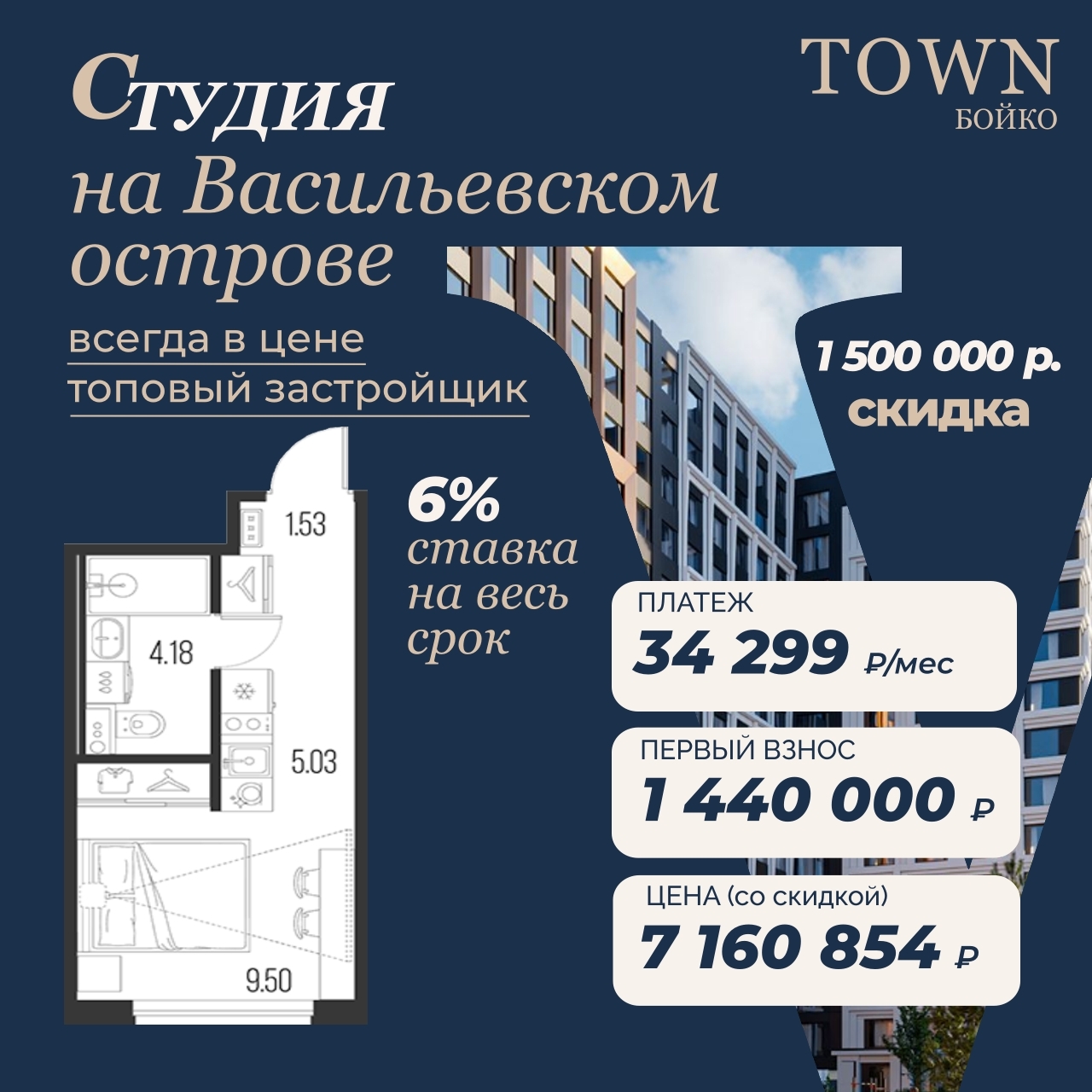 КВАРТИРА на Васильевском острове по цене спального района 🔥 Новая