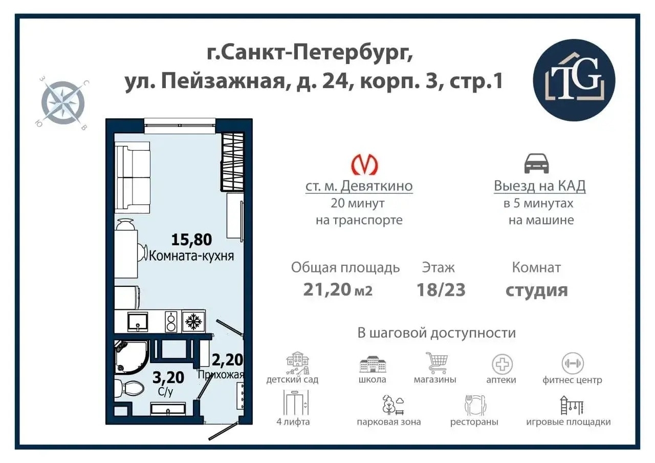 Готовая студия с пропиской в Санкт-Петербурге Не всегда нужно ждать