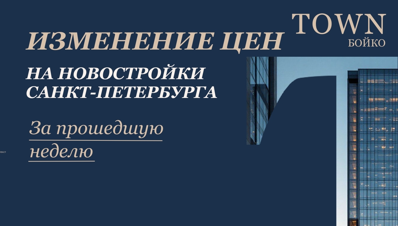 Как изменились цены на новостройки Петербурга на прошлую неделю Средняя